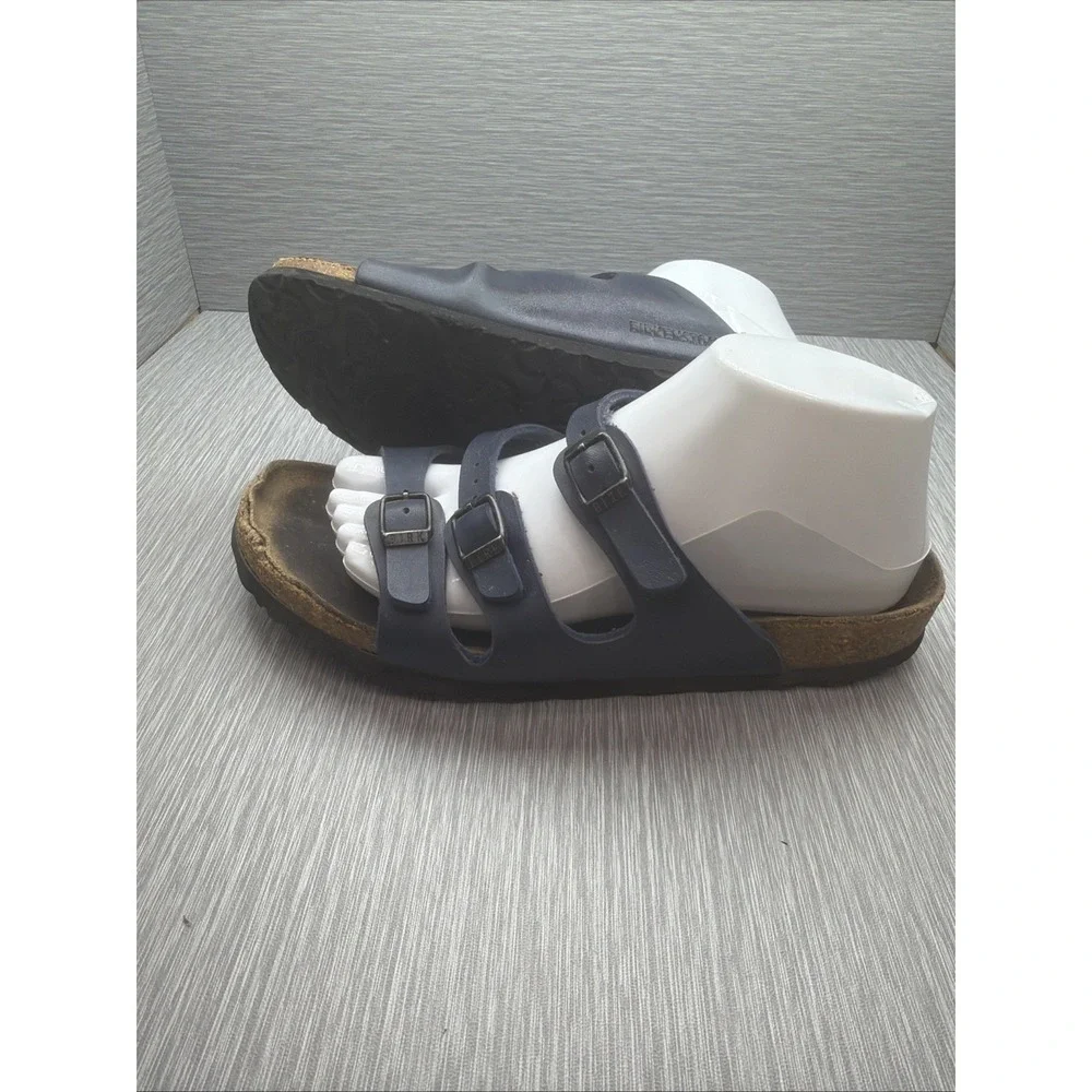 Birkenstock Granada Sandals Women's US 9 EU 40 Navy Blue Multi Strap